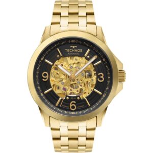 RELOGIO TECHNOS MASCULINO DOURADO 8N24AK/4P AUTOMATICO